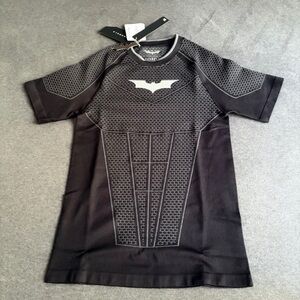 Batman Graphic Athletic Tee - Black with Gray Bat Logo